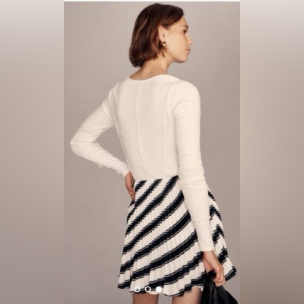 Anthropologie Black and White Striped A-Line Skirt Size 14 - Picture 2 of 13
